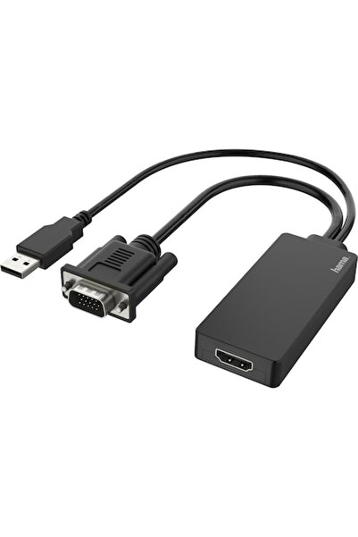 Hama Video Adapter, VGA + USB to HDMI, Full HD 1080p