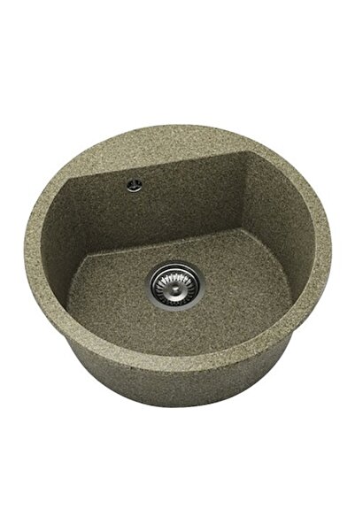 Fat Chiuvetă de bucătărie rotundă Avangard 223 Ø51 cm, Granixit Nucă Toffee