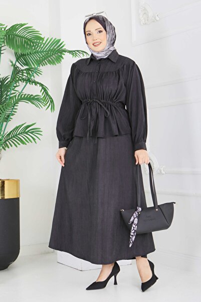 TOFİSA Set fustă Nubuck Cupra Negru - 28284-NEGRU