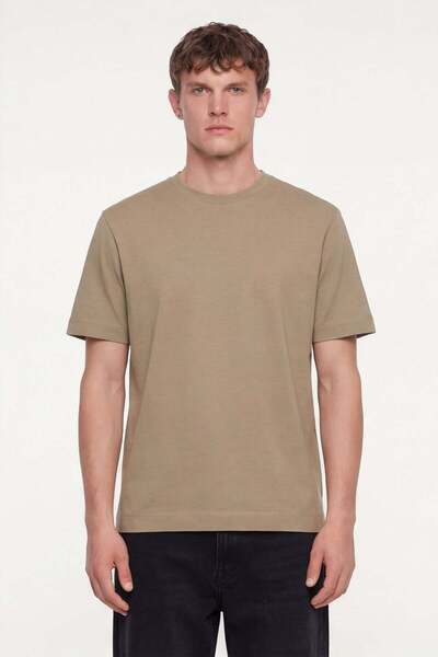 Sabri Özel Men's mink regular fit 100% cotton basic t-shirt