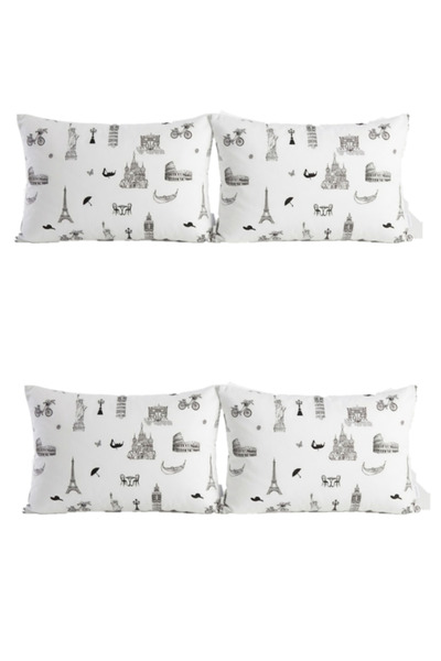 Studio Casa Set 4 fete de perna City Mix, 50x70cm, 100% Bumbac,