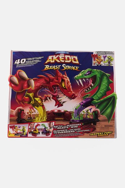Akedo ساحة غضب الثعبان من Beast Strike مع محاربين حصريين، متعدد الألوان