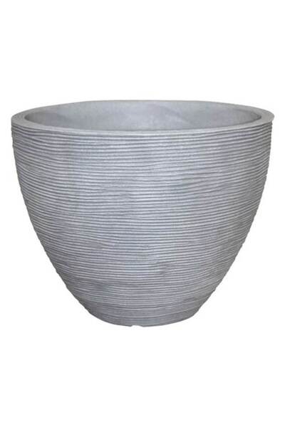 GeLi Striped Pot, Plastic, Ø 40 H 31 Cm, Gray