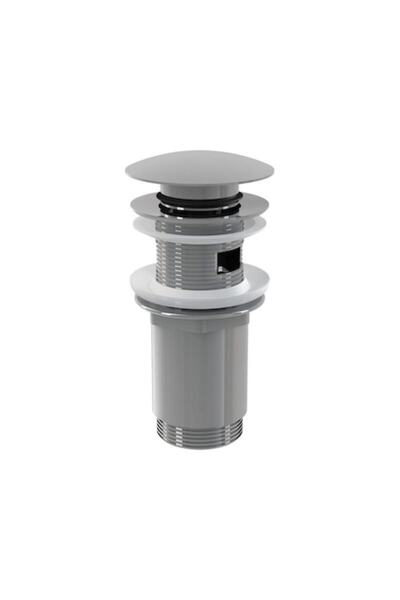 ALCA Click-Clack Sink Drain Valve 5/4, Metallic with Overflow, Large Stopper