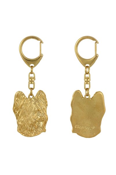 Art - Dog Briard, Berger de Brie - Breloc aurit cu câine, decorațiune pentru ...