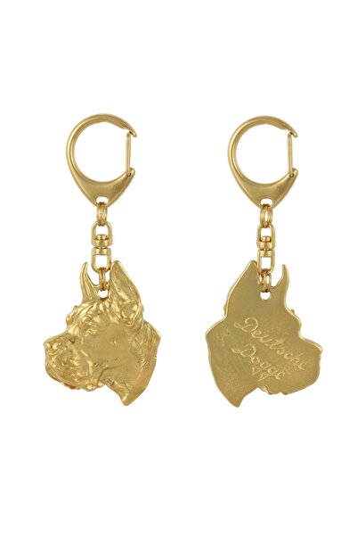 Art - Dog Dog German I - Breloc aurit cu câine, decorațiune pentru geantă, ac...