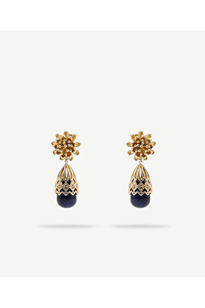 Yargıcı Doğal Taş Detaylı Şık Küpe