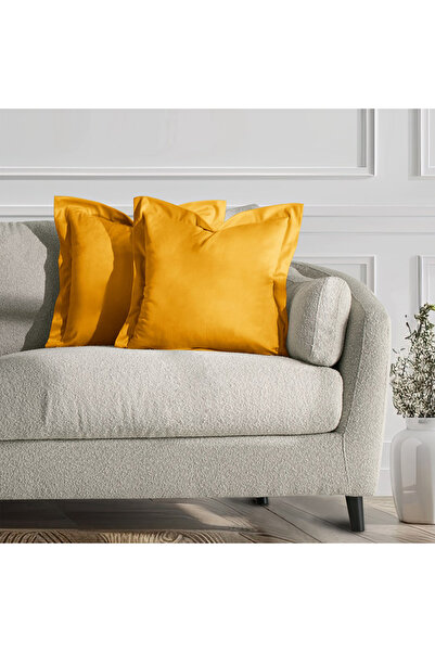 Amelia Home Set 2 huse perne decorative din catifea cu tiv, Velvet, 220 g/m2,...