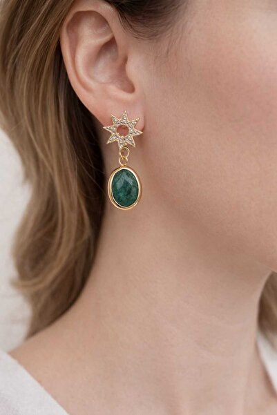 Feyz Tasarım Feyz Emerald Star Earrings