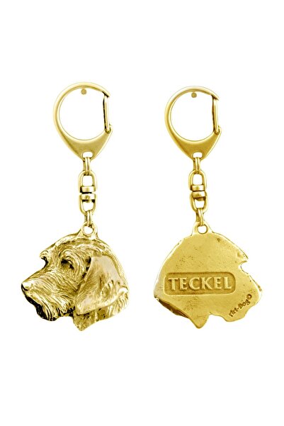 Art - Dog Dachshund II - Breloc aurit cu câine, decorațiune pentru geantă, ac...