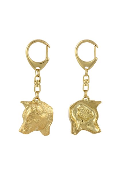 Art - Dog Shiba Inu, Japanese Small Size Dog - Gilded key ring with dog,luxur...