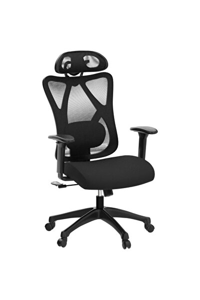 SONGMICS Scaun de birou ergonomic reglabil cu suport lombar și tetieră, 70x70...