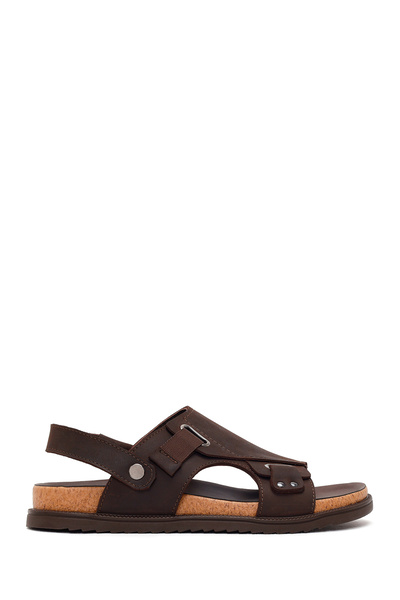 Derimod Men's Brown Nubuck Leather Sandals 26Sfd6262V3