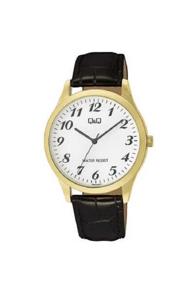 Q&Q Men's Watch by Citizen Classic C00A-007PY, Analog, Quartz, Leather Strap,...