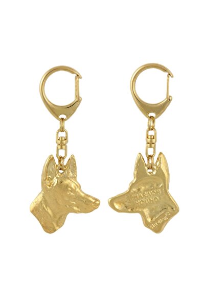 Art - Dog Pharaoh Hound, Kelb tal-Fenek - Breloc aurit cu câine, accesoriu de...