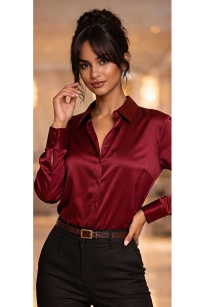 newmisal Women's Silky Satin Fabric Shirt with Robali Back, Normal and Oversi...