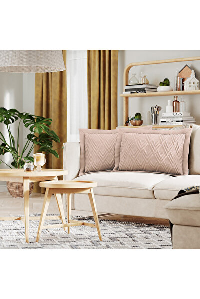 Amelia Home Set 2 huse perne decorative usor matlasate din microfibra, Opheli...