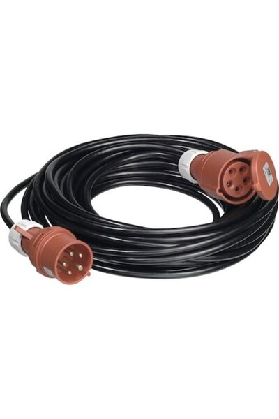 Clasic Three-Phase Outdoor Extension Cord 20m 16A, 5x1.5 mm², Black, PVC Cable
