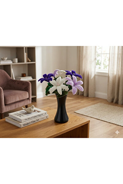 Bvinan باقة زهور شانيل متعددة الألوان مصنوعة يدويًا - تصميم زخرفي من 6 فروع (...