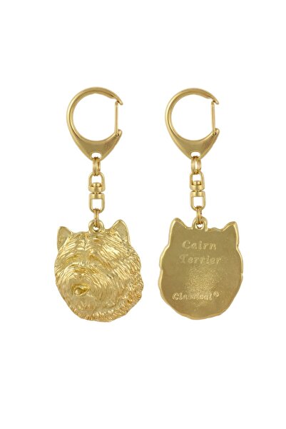 Art - Dog Cairn Terrier - Breloc aurit cu câine, decorațiune pentru geantă, a...