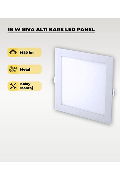 AC AYDINLATMA 18W Sıva Altı Kare Slim Led Panel Beyaz Işık