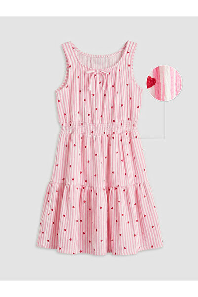 LC Waikiki Rmz Gi̇yi̇m Farkiyla Square Collar Bowknot Girl's Dress