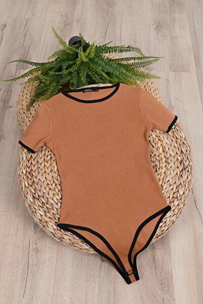 ANATOLIATEKSTILE Women's Basic Slim Fit Short Sleeve Bodysuit – Elastic Body ...