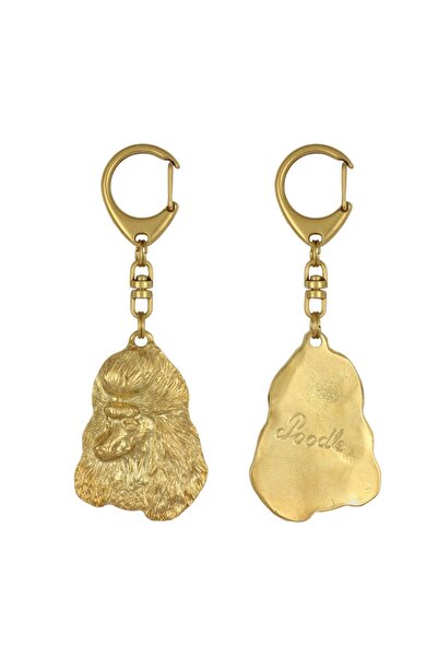 Art - Dog Pudel - Breloc aurit cu câine, decorațiune pentru geantă, accesoriu...