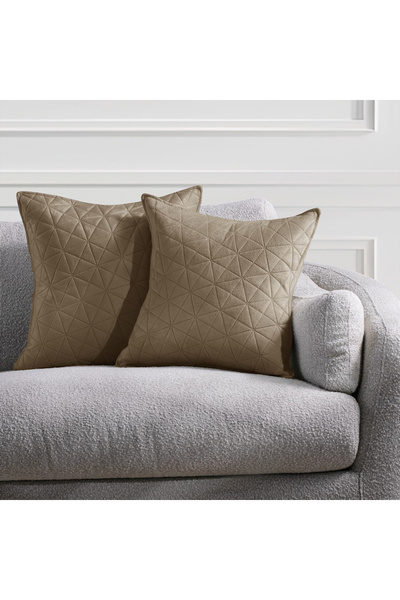 Amelia Home Set 2 huse perne decorative din catifea matlasate, Laila, 180-190...