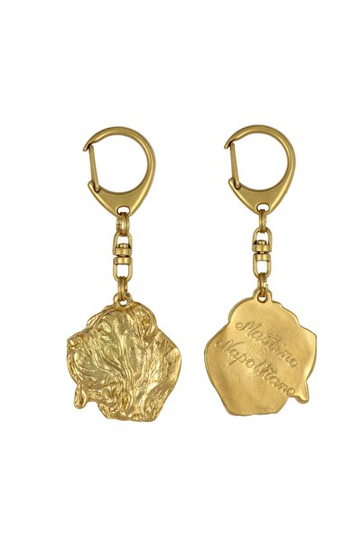 Art - Dog Mastiff Napolitan, Mastino - Breloc aurit cu câine, decorațiune, ac...