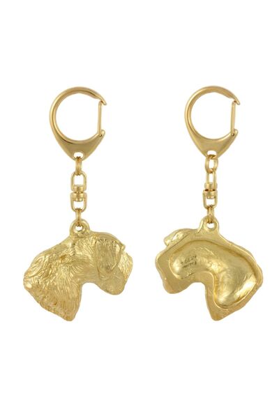 Art - Dog Cesky Terrier - Breloc aurit cu câine, decorațiune pentru geantă, a...