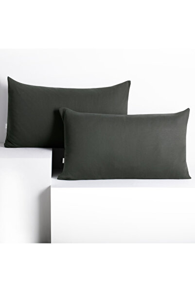 Deco King Set 2 huse perne decorative din bumbac cu fermoar, Amber, 135 g/m2,...