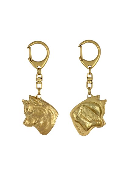 Art - Dog Husky Siberian, Chukcha - Breloc aurit cu câine, decorațiune pentru...