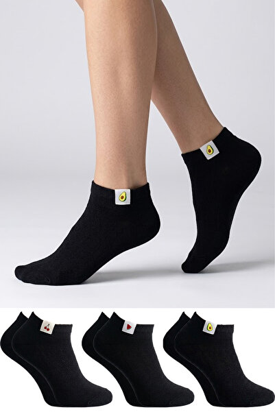 KARDEŞLER ÇORAP Women's Cotton Booties Socks Colorful 3-Piece Pack