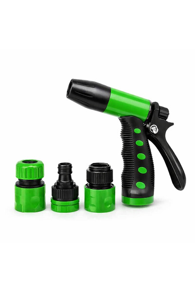 wei inox Hose head, 3 connectors, plastic, black+green