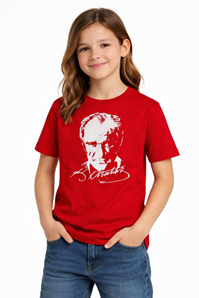 ModaPlaza Παιδικό κοντομάνικο μπλουζάκι με στάμπα Ατατούρκ