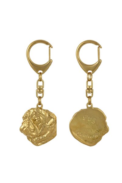 Art - Dog Pug I - Breloc aurit cu câine, decorațiune pentru geantă, accesoriu...