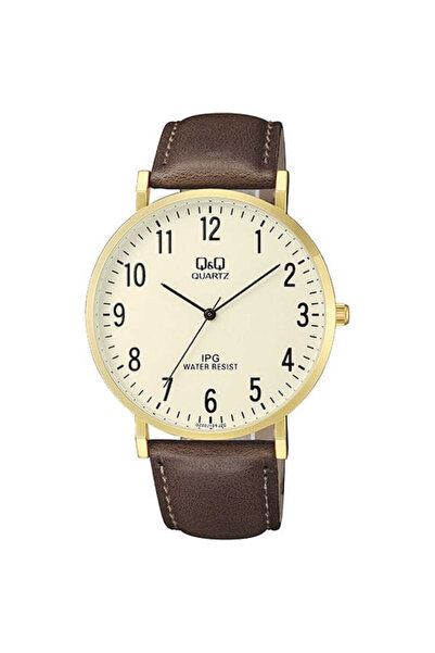 Q&Q Men's Watch by Citizen QZ02J103Y, Japanese Quartz Movement, Gold Case, Br...