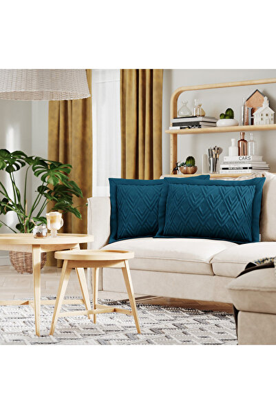 Amelia Home Set of 2 lightly quilted decorative cushion covers made of microf...