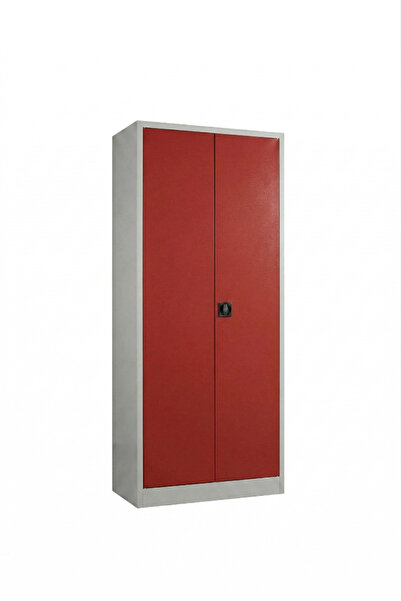 Asram Metal 4 Gözlü 5 Bölmeli Dosya Dolabı Kırmızı 92x40x198