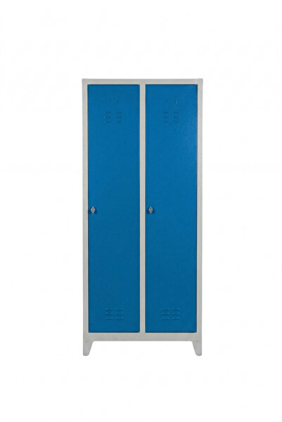 2 Kapaklı Ekonomik Soyunma Dolabı Mavi 67x37x180