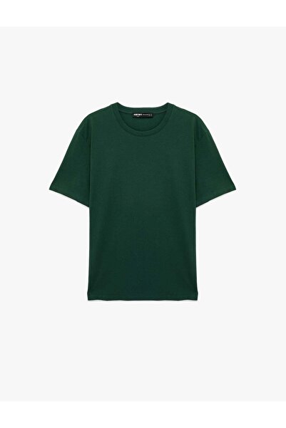 Koton Tricou de bază din bumbac, cu mânecă scurtă, cu decolteu rotund, pentru...