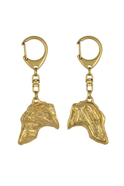 Art - Dog Deerhound, Scottish Deerhound - Breloc aurit cu câine, decorațiune,...