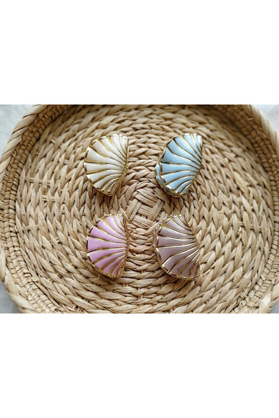 ŞEHRAZAT HANDMADE TASARIM ORTA BOY RENKLİ MİDYE MANDAL SAÇ TOKASI