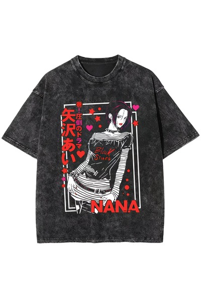 Toum Anime Nana Printed Unisex Washable Vintage Oversize T-Shirt