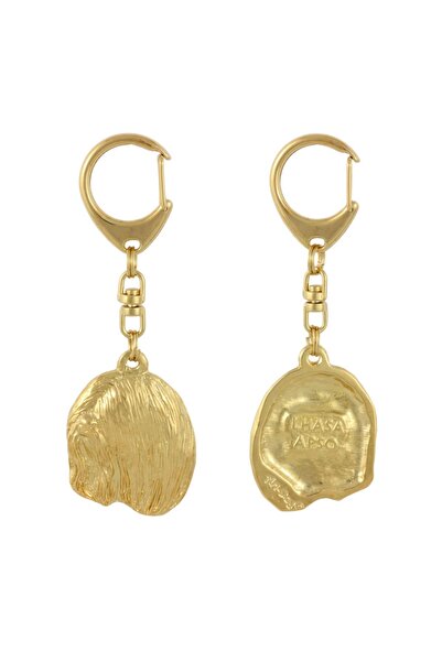 Art - Dog Lhasa Apso - Breloc auriu cu câine, decorațiune pentru geantă, acce...