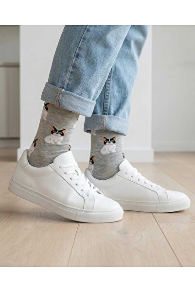 Moonrise Socks Socket Socks with Cat Pattern 1 Pair