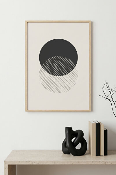 huhuli Tablou abstract cu ramă din lemn natural I Huhu1437
