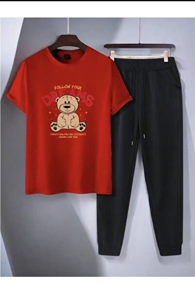 MİDAD Dreams printed t-shirt - jogger t-shirt crew neck bottom top tracksuit set