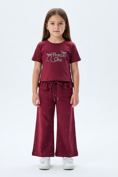 Toontoy Κοριτσίστικο Σετ 2 τεμαχίων: Μπλουζάκι με κοντό μανίκι και λαιμόκοψη ...